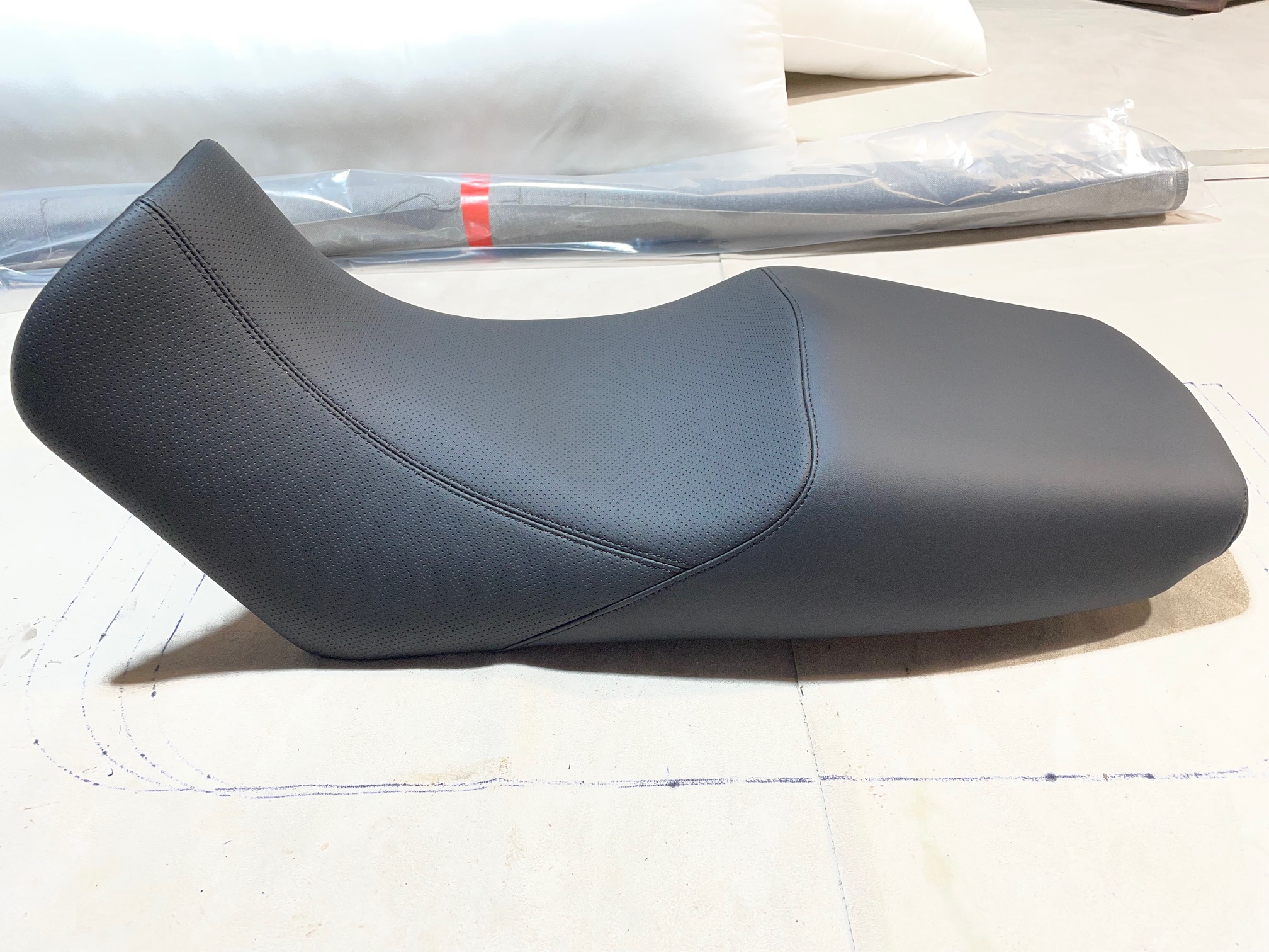 Custom motorcycle seat upholstery by CJOR Upholstery