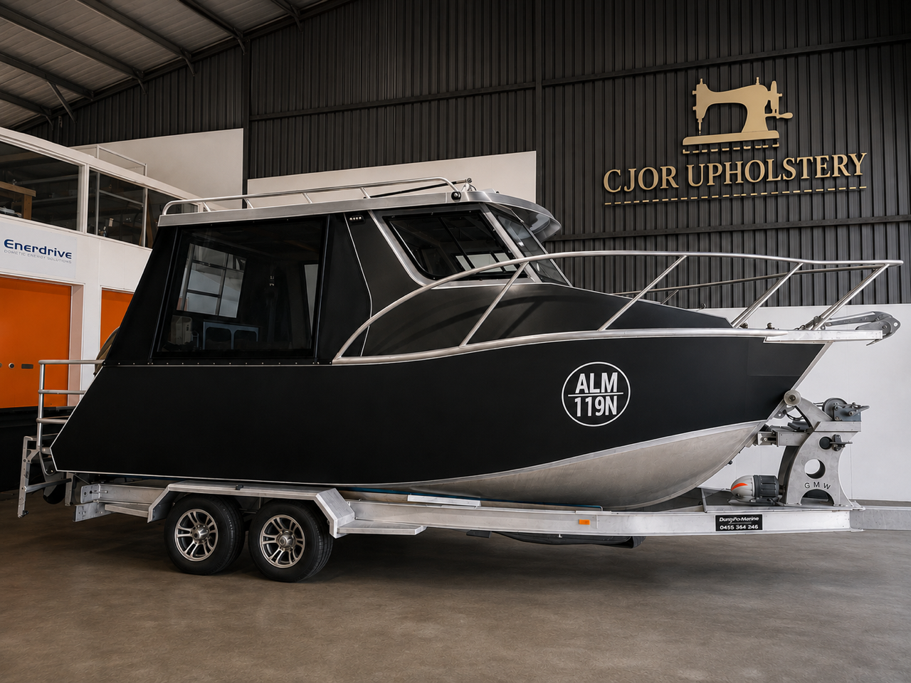 Custom boat covers and marine trimming by CJOR Upholstery